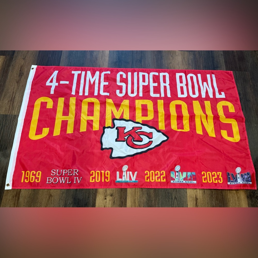 Kansas City Chiefs Flag 3X5 Feet New In Package Nfl Football Sign double sided